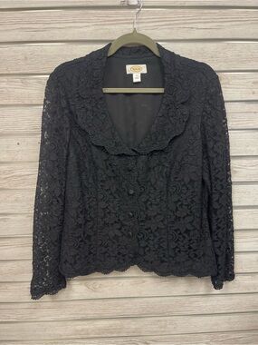 Talbots Vintage Black Lace Jacket